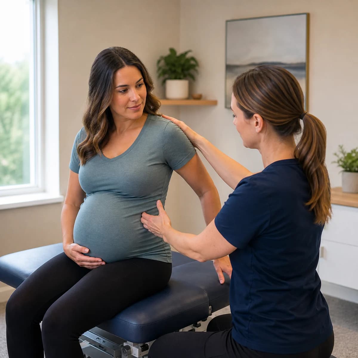 Illustrative prenatal posture and mobility assessment for pregnancy care